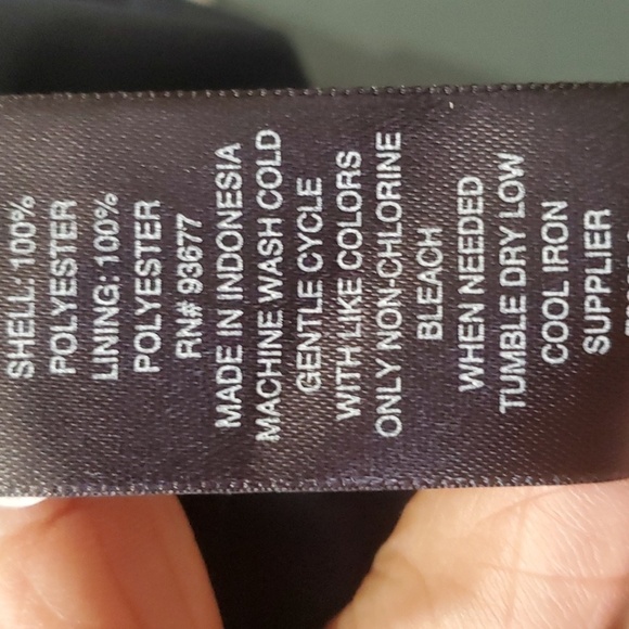 Worthington women's blazer. Navy blue and white striped. Big pockets size large. - Picture 5 of 7